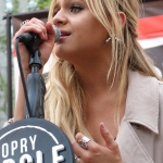 Kelsea Ballerini performing in Bryant Park NYC on September 9, 2015.