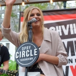 Kelsea Ballerini performing in Bryant Park NYC on September 9, 2015.