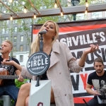 Kelsea Ballerini performing in Bryant Park NYC on September 9, 2015.