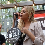 Kelsea Ballerini performing in Bryant Park NYC on September 9, 2015.