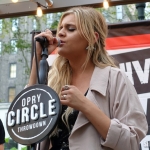 Kelsea Ballerini performing in Bryant Park NYC on September 9, 2015.
