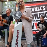 Kelsea Ballerini performing in Bryant Park NYC on September 9, 2015.