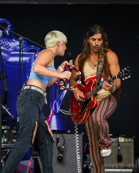 Maggie Rose with Them Vibes at CT Folk's 'Folk at the Edge' concert series in New Haven CT on July 22, 2021. Photo by Shawn St. Jean