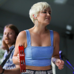 Maggie Rose with Them Vibes at CT Folk's 'Folk at the Edge' concert series in New Haven CT on July 22, 2021. Photo by Shawn St. Jean
