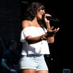 Mickey Guyton opening for Brad Paisley at the Xfinity Theatre in Hartford CT on July 25, 2015.