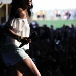 Mickey Guyton opening for Brad Paisley at the Xfinity Theatre in Hartford CT on July 25, 2015.