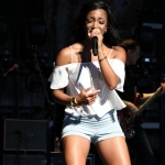 Mickey Guyton opening for Brad Paisley at the Xfinity Theatre in Hartford CT on July 25, 2015.