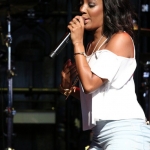 Mickey Guyton opening for Brad Paisley at the Xfinity Theatre in Hartford CT on July 25, 2015.