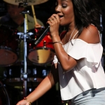 Mickey Guyton opening for Brad Paisley at the Xfinity Theatre in Hartford CT on July 25, 2015.
