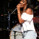 Mickey Guyton opening for Brad Paisley at the Xfinity Theatre in Hartford CT on July 25, 2015.