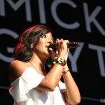 Mickey Guyton opening for Brad Paisley at the Xfinity Theatre in Hartford CT on July 25, 2015.