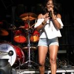 Mickey Guyton opening for Brad Paisley at the Xfinity Theatre in Hartford CT on July 25, 2015.