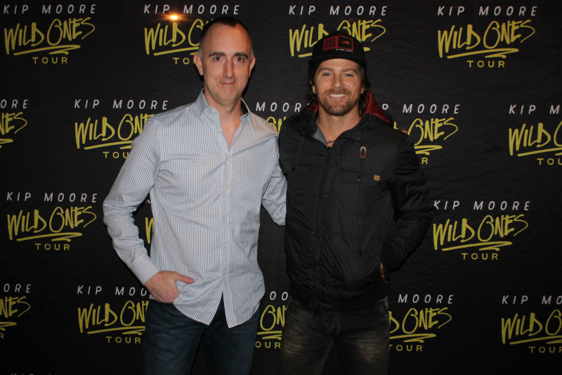 The Country Scene's Shawn St. Jean with Kip Moore before the show.