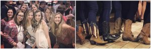 Jenna Saad and friends with their boots that were signed by Eric Church Thursday night at Mohegan Sun. Photos courtesy of Jenna Saad.