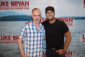 The Country Scene's Shawn St. Jean with Luke Bryan in Bristow VA
